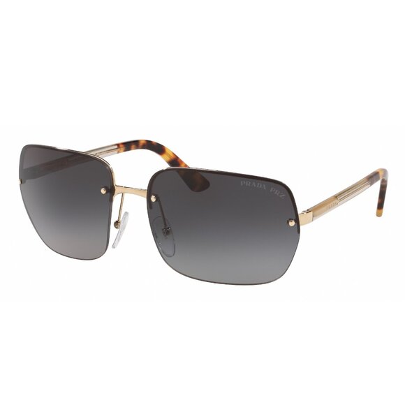 EUC Authentic Prada Sunglasses SPR63V Tortoiseshell Gray Gold with Original Case - Picture 1 of 15